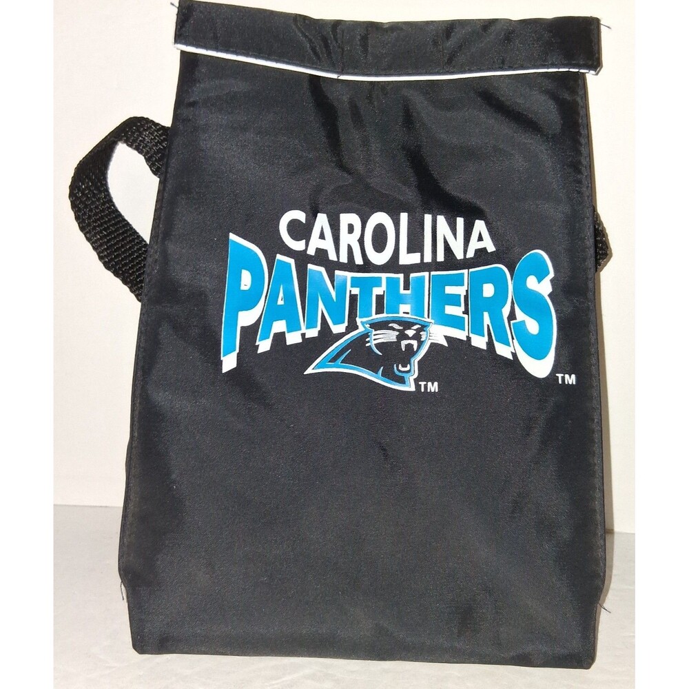 NFL Carolina Panthers Lunch Box Soft Sided Reusable Nylon Black